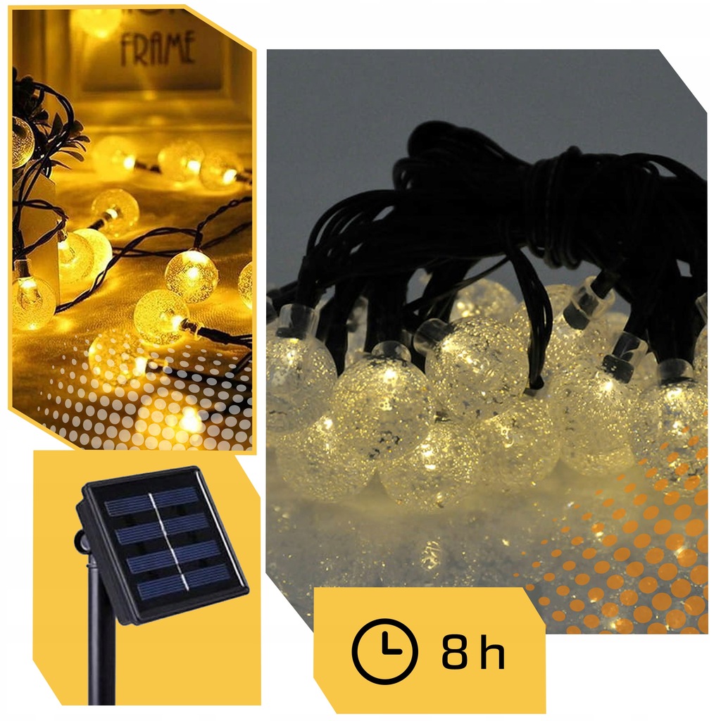 GIRLANDA SOLARNA OGRODOWA LAMPKI SOLARNE 100 ŻARÓWEK LED NA BALKON 16metrów Kod producenta MAR-80